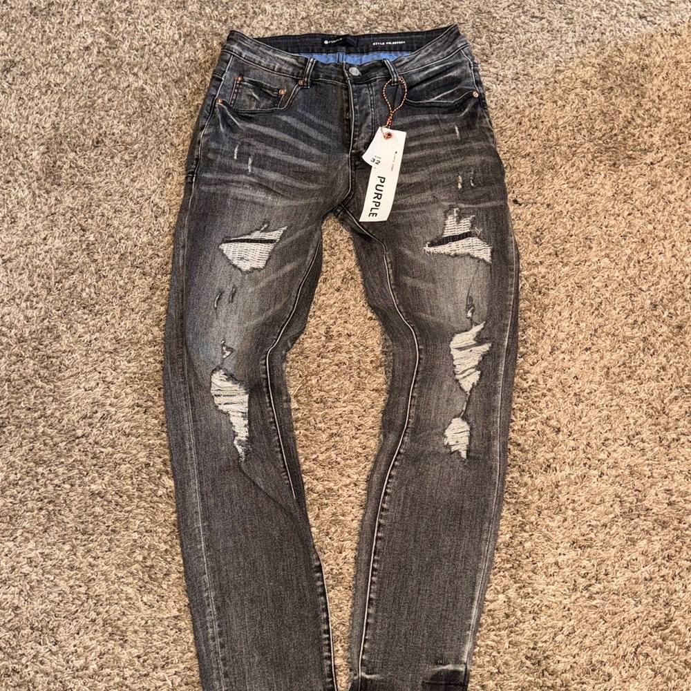 Purple Jeans Gray Ripped Size 32 Men’s